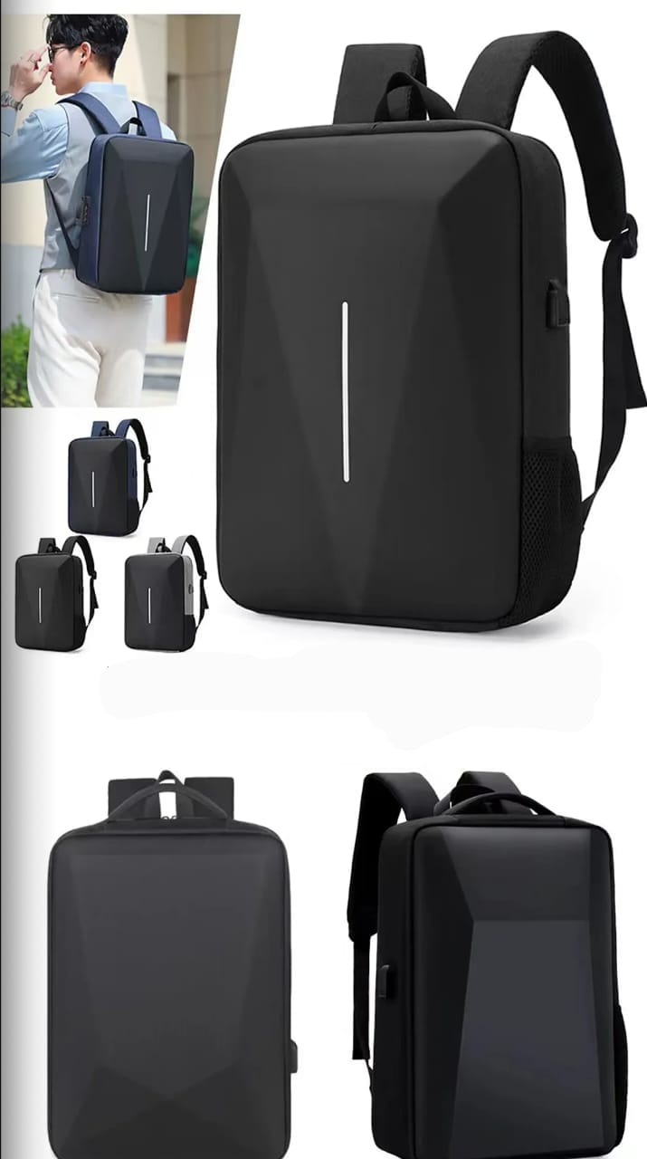 MOCHILA IMPERMEABLE ANTIRROBO TAPA DURA CON USB🔒💼