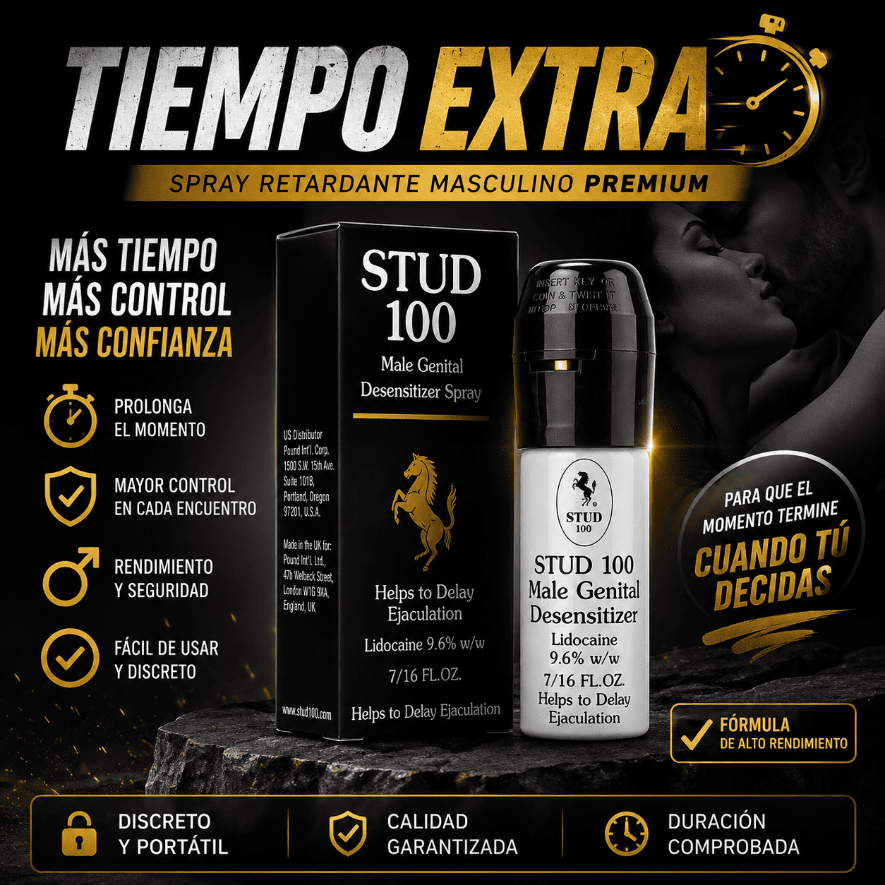 TIEMPO EXTRA® Retardante Masculino de Alto Rendimiento