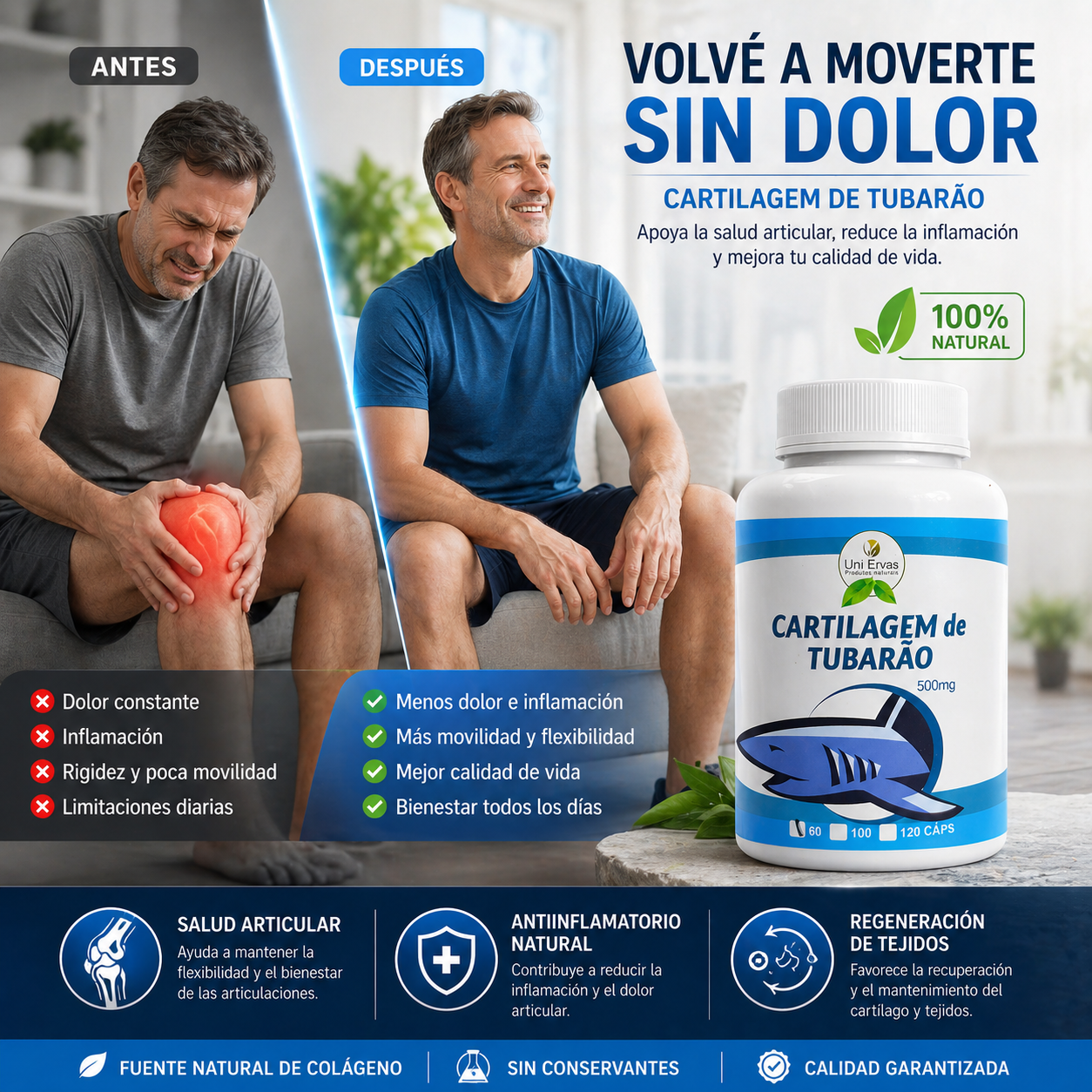 Fuerza de Tiburon Cartílago de Tiburón 500mg