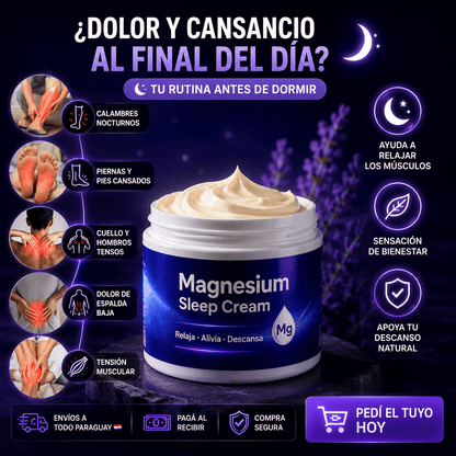 Crema de Magnesio para Relajación Muscular y Descanso Nocturno 90G