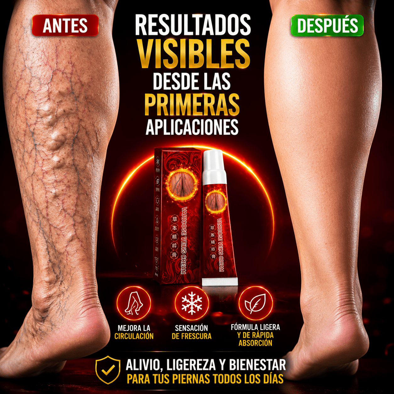 Crema pomada alivio total para varices